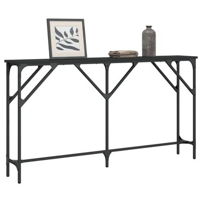 vidaXL Table console noir 140x23x75 cm bois d'ingénierie