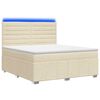 vidaXL Lit boxspring LED avec matelas Cr&egrave;me 140 x 190 cm Tissu