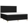 vidaXL Sommier &agrave; lattes de lit avec matelas Noir 180x200 cm Tissu