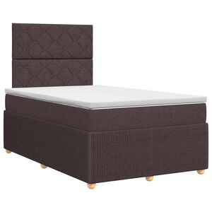 vidaXL Lit boxspring avec matelas Marron fonc&eacute; 120 x 190 cm Tissu