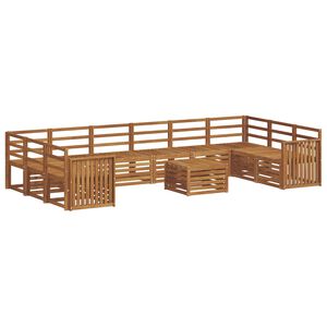 vidaXL Ensemble de canap&eacute;s d'ext&eacute;rieur 11 pc Naturel