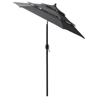 vidaXL Parasol de jardin à 3 niveaux avec mât en aluminium anthracite