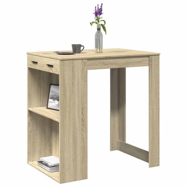 vidaXL Table de bar chêne sonoma 102x70x103,5 cm bois d'ingénierie