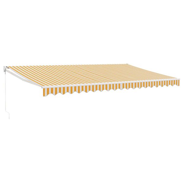 vidaXL Auvent r&eacute;tractable jaune et blanc 5x3 m tissu et aluminium