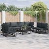vidaXL Ensemble de canap&eacute; de jardin avec coussin 9 pcs Noir Aluminium