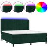 vidaXL Sommier &agrave; lattes de lit matelas et LED Vert fonc&eacute; 180x200 cm