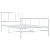 vidaXL Cadre de lit m&eacute;tal sans matelas avec pied de lit blanc 90x190cm
