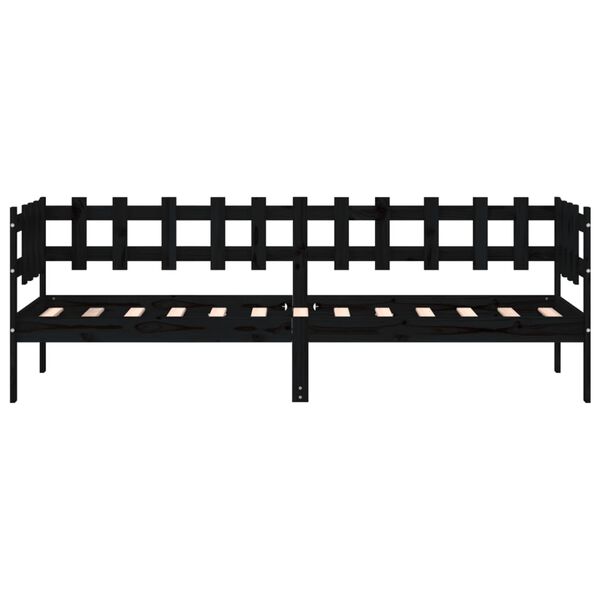 vidaXL Lit de jour sans matelas noir 90x190 cm bois de pin massif