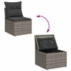 vidaXL Salon de jardin avec coussins 7 pcs gris résine tressée acacia