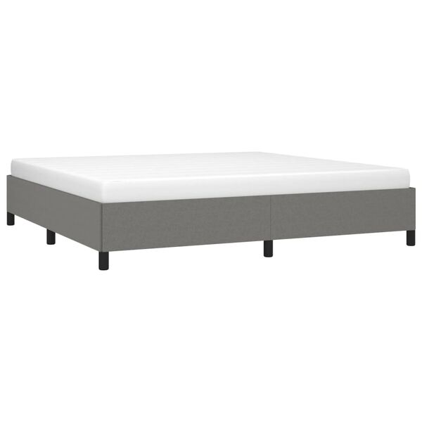 vidaXL Cadre de lit sans matelas gris fonc&eacute; 200x200 cm tissu