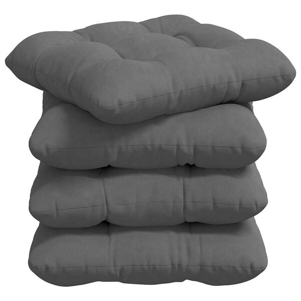vidaXL Coussins de siège 4 pcs Gris foncé 40 x 40 cm