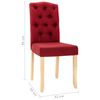 vidaXL Chaises &agrave; manger lot de 2 rouge bordeaux tissu