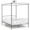 vidaXL Cadre de lit &agrave; baldaquin sans matelas gris m&eacute;tal 180x200 cm
