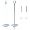 vidaXL Ancre de terre 2 pc &Oslash;10 x 40 cm M&eacute;tal galvanis&eacute; Argent&eacute;