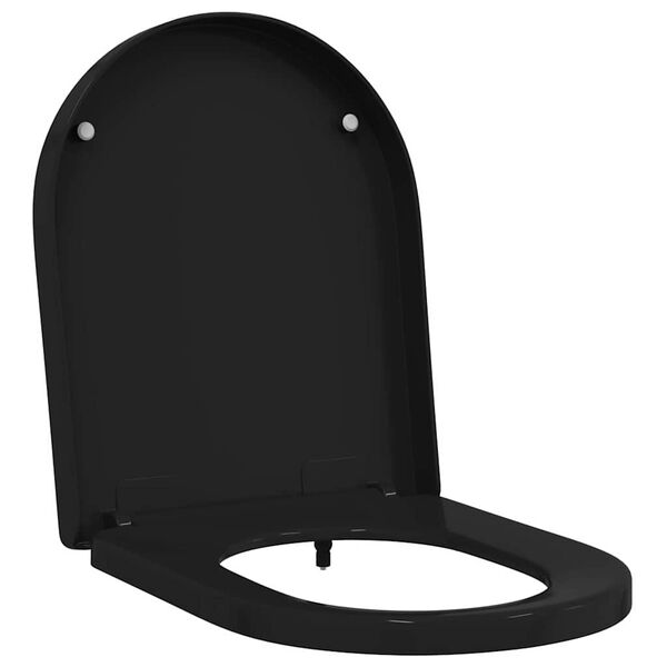 vidaXL Si&egrave;ge de toilette Noir 48 x 36,5 x 4,5 cm Polypropyl&egrave;ne