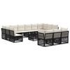 vidaXL Ensemble de canap&eacute; de jardin 14 pc Noir polyrotin