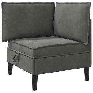 vidaXL Sofa avec rangement Gris fonc&eacute; Velours