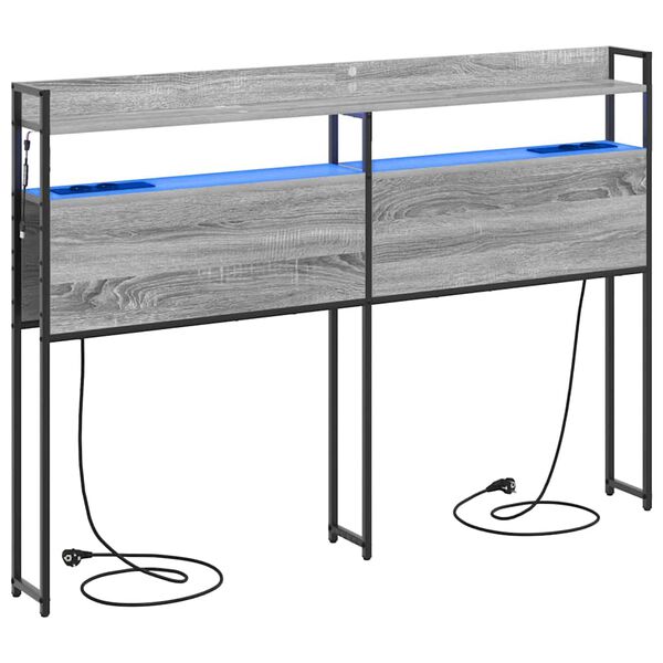 vidaXL T&ecirc;te de lit de rangement Sonoma gris 150 cm Bois d'ing&eacute;nierie