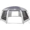 vidaXL Tente piscine toit amovible parois maille gris 690x690 cm