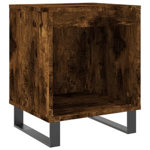 vidaXL Table de chevet ch&ecirc;ne fum&eacute; 40x35x50 cm bois d&rsquo;ing&eacute;nierie