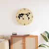 vidaXL Horloge murale jaune et noir Ø30 cm bois d'ingénierie