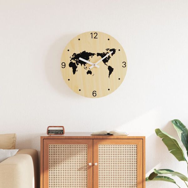 vidaXL Horloge murale jaune et noir Ø30 cm bois d'ingénierie