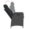 vidaXL Chaise inclinable de jardin avec coussins noir r&eacute;sine tress&eacute;e