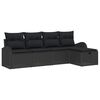 vidaXL Ensemble de canap&eacute; de jardin 5 pc Noir polyrotin