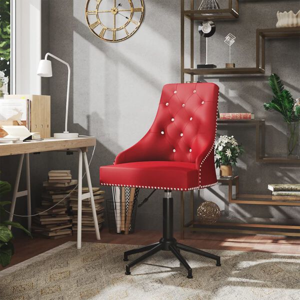 vidaXL Chaise pivotante de bureau Rouge bordeaux Velours