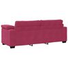 vidaXL Ensemble de canap&eacute;s 3 pcs avec coussins Rouge bordeaux Velours