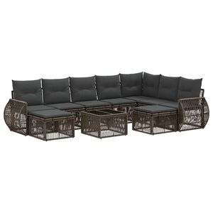 vidaXL Ensemble de canap&eacute; de jardin 10 pc Gris polyrotin