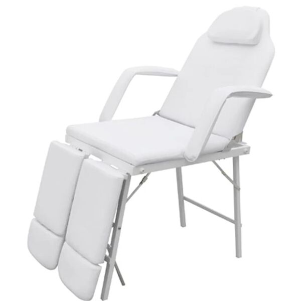 vidaXL Fauteuil pour traitement facial Similicuir 185x78x76 cm Blanc