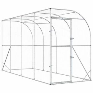 vidaXL Poulailler contre le mur Argent&eacute; 600 x 150 x 215 cm