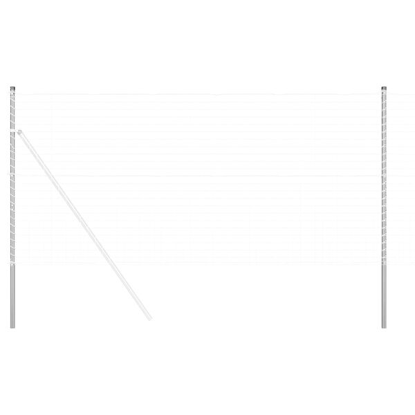 vidaXL Poteau de cl&ocirc;ture. 2 pcs Argent&eacute; Acier peint par poudre