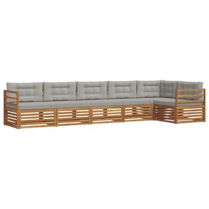 vidaXL Ensemble de canap&eacute;s d'ext&eacute;rieur 6 pc Gris Naturel et Clair