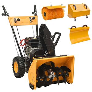 vidaXL Jeu de souffleuse &agrave; neige et balayeuse &agrave; essence 4 en 1 6,5 CH