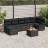 vidaXL Ensemble de canap&eacute; de jardin avec coussin 8 pcs Noir