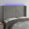 vidaXL T&ecirc;te de lit &agrave; LED Gris clair 147x16x118/128 cm Velours