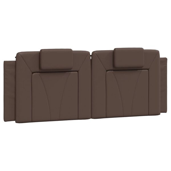 vidaXL Coussin de t&ecirc;te de lit Viana marron 120 cm similicuir
