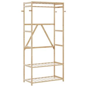 vidaXL Porte-v&ecirc;tement avec &eacute;tag&egrave;res 80x40x175 cm bambou