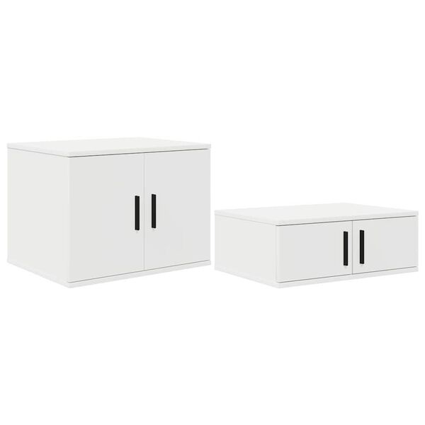vidaXL Armoire de rangement 2 pcs Blanc 108 x 41 x 40 cm