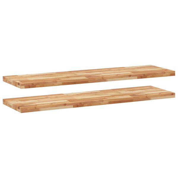 vidaXL &Eacute;tag&egrave;res flottantes 2 pcs 140x40x4 cm acacia massif &agrave; l'huile