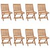 vidaXL Chaises pliantes 8 pi&egrave;ces en bois de teck massif