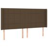 vidaXL T&ecirc;te de lit avec oreilles Marron fonc&eacute; 163x16x118/128 cm Tissu