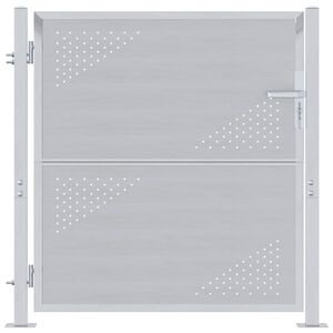 vidaXL Porte de Jardin Argent&eacute; 96 x 100 cm Acier inoxydable