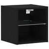 vidaXL Cabinet de Chevet Murale LED Noir 30 x 28,5 x 30 cm