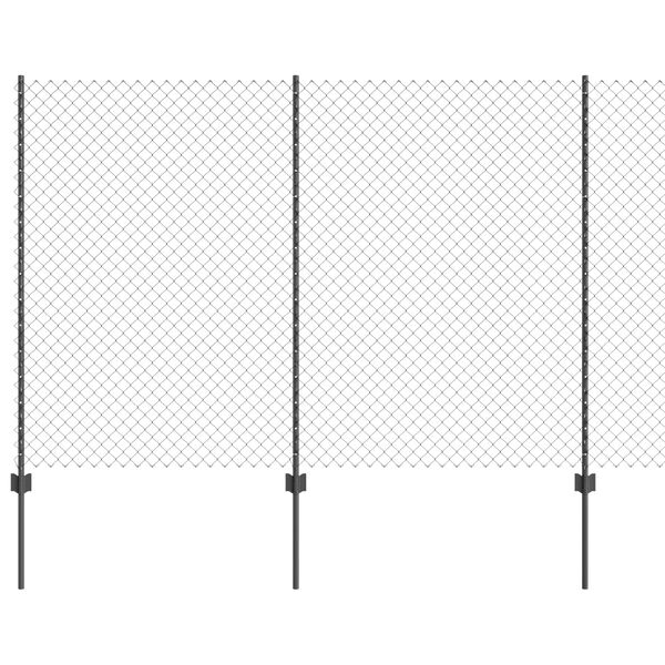 vidaXL Cl&ocirc;ture avec poteau Gris 1,6 x 10 m Acier et PVC