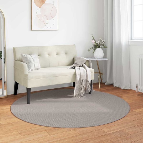 vidaXL Tapis de surface Rond Cr&egrave;me et Taupe &Oslash; 160 CM