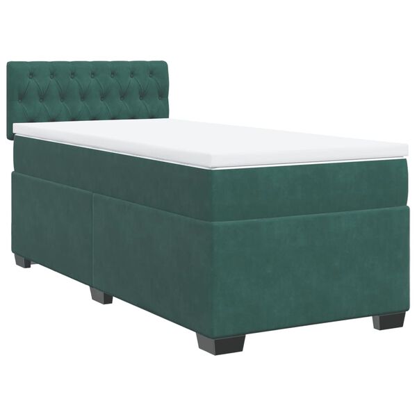 vidaXL Sommier à lattes de lit avec matelas Vert foncé 90x190 cm