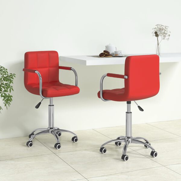 vidaXL Chaises &agrave; manger pivotantes lot de 2 bordeaux similicuir